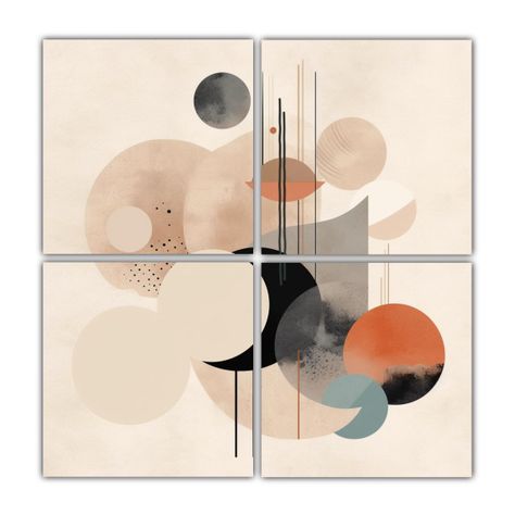 4 Cuadroes Minimalistas De Adorno De Imagenes 100x100 Cm-0