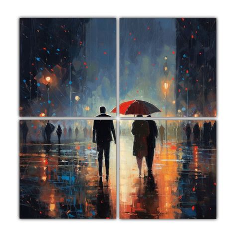 Cuadros Decorativos De Acuarela Nocturna Con 160x160 Cm-0