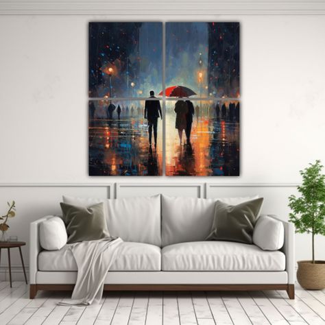 Cuadros Decorativos De Acuarela Nocturna Con 160x160 Cm-2