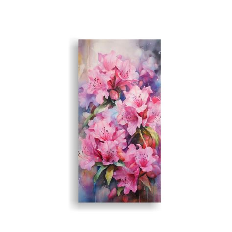 Pintura Abstracta De Colores Vibrantes De Rhododen 40x80cm-0