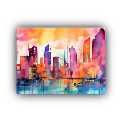 Pinturas Urbanas En Estilo Impresionista Neon Pastel Con Sen 65x50cm-0