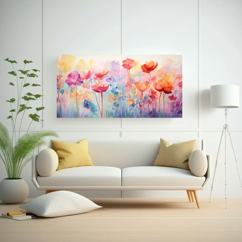 Pintura Abstracta Jardín Iluminado 100x50cm-2