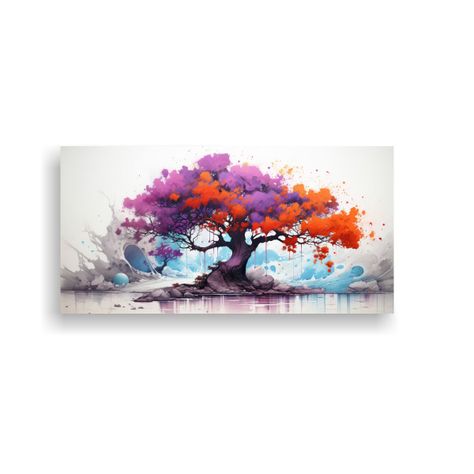 Cuadro Moderno De Lienzo Inspirado En Un Naranjo 100x50cm-0