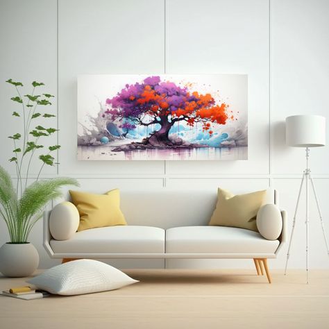 Cuadro Moderno De Lienzo Inspirado En Un Naranjo 100x50cm-2