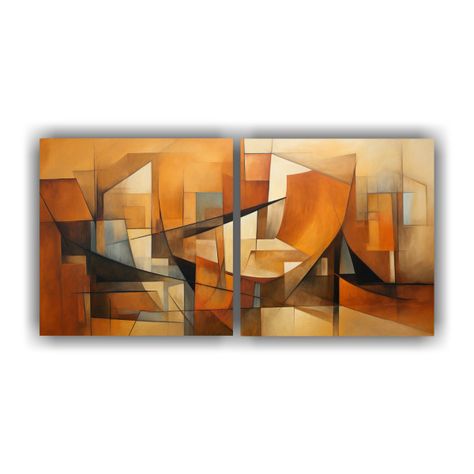 Pinturas Decorativas Set 2 Cuadros Estética 140x70 Cm-0