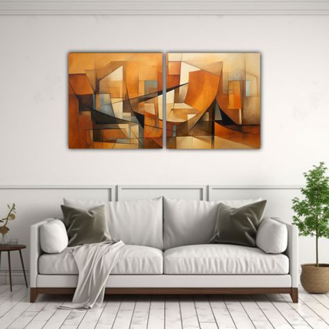 Pinturas Decorativas Set 2 Cuadros Estética 140x70 Cm-2