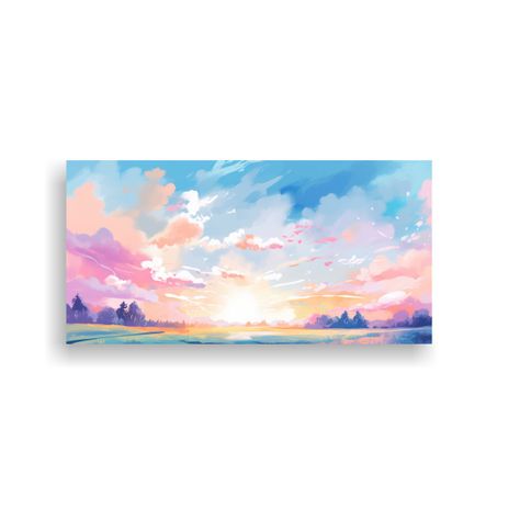 Paisaje Veraniego Impactante Con Colores Pastel Ne 60x30cm-0