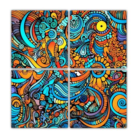 Pinturas Decorativas Con Patrón Zentangle 160x160 Cm-0