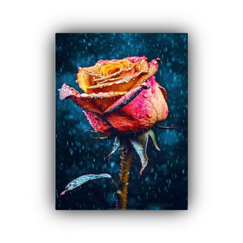 Pintura Decorativa Con Tonos Cálidos De Rosa 50x65cm-0