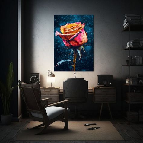 Pintura Decorativa Con Tonos Cálidos De Rosa 50x65cm-2