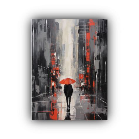 Cuadro Temático De Composición Tonos Persona Caminando En  30x45cm-0
