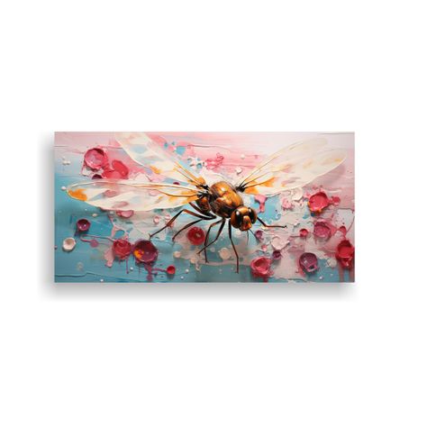 Cuadro Acuarela Temática Fly En Alabastro Y Cerez 100x50cm-0
