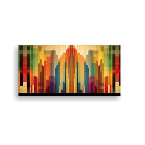 Pintura Decorativa Vintage Con Patrón Gráfico 140x70cm-0