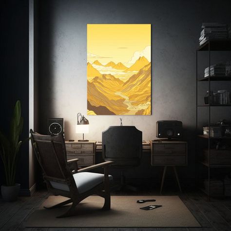 Pinturas Decorativas Canva En Amarillo Y Blanco 30x40cm-2