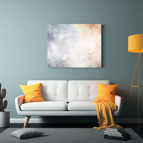 Cuadro En Bastidor Vintage Con Fondo De Acuarela Vacío 90x60cm-2