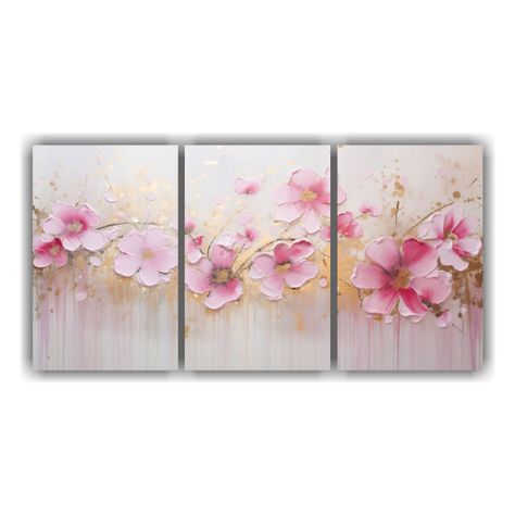 Set 3 Cuadros Horizontales Exclusivos De Pintura 180x90 Cm-0