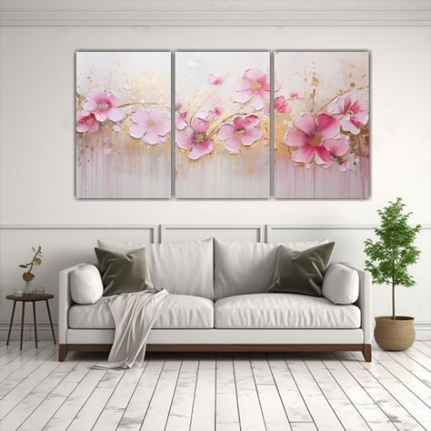 Set 3 Cuadros Horizontales Exclusivos De Pintura 180x90 Cm-2