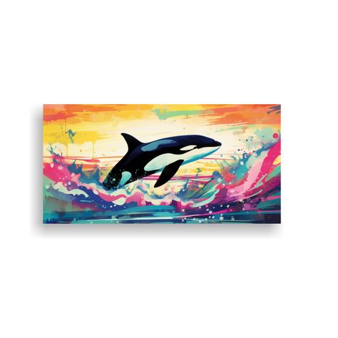 Cuadro Orca En Colores Tintados Y Soleados Neo 140x70cm-0