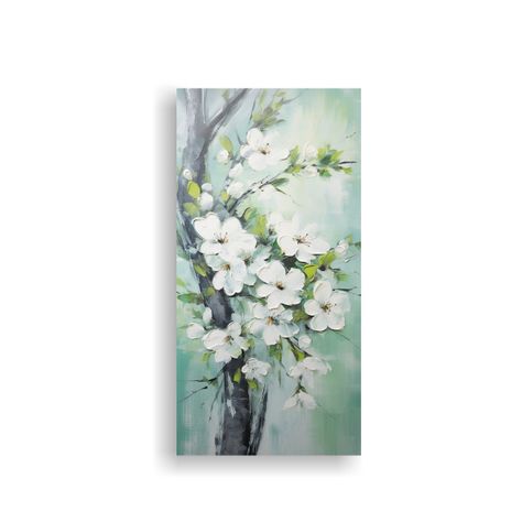 Cuadro Expresión Dormitorio Con Pintura De Cerezo 40x80cm-0