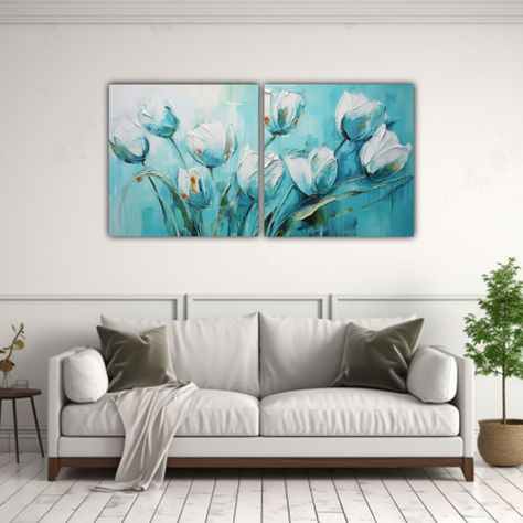 Set 2 Cuadro Forma Clasico Pintura En Lienzo 160x80 Cm-2