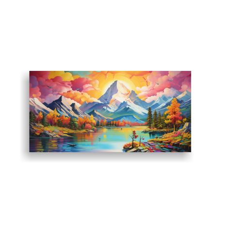 Pintura De Decoración De Arte Fino Tema De Monta 100x50cm-0