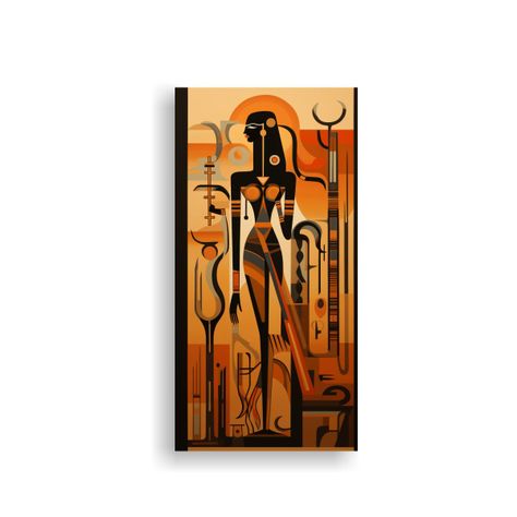 Cuadro Abstracto Reinterpretación Arte Egipcio 70x140cm-0