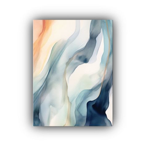Pintura Acuarela Calmante, Cuadro Ambiente Zen, 80x120cm-0