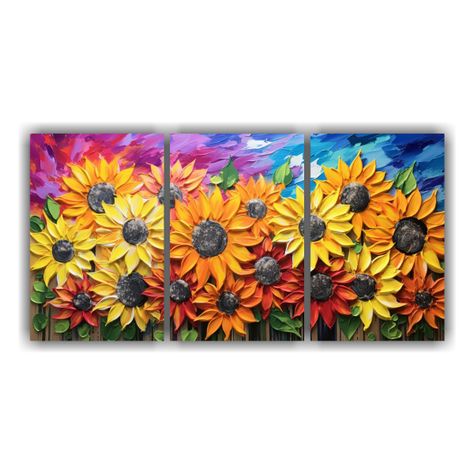 Set De 3 Lienzos De Tela Conceptuales Luminosos 240x120 Cm-0
