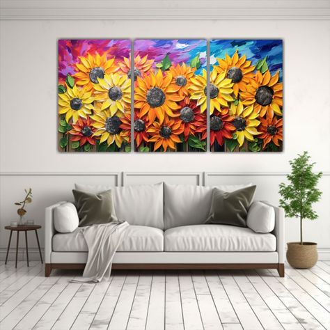 Set De 3 Lienzos De Tela Conceptuales Luminosos 240x120 Cm-2