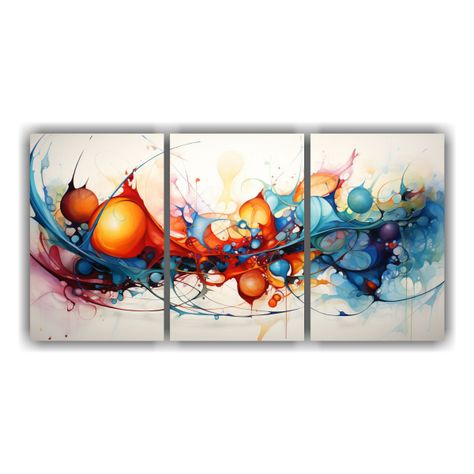 Set 3 Lienzos Vanguardia Oficina Pintura 60x30 Cm-0