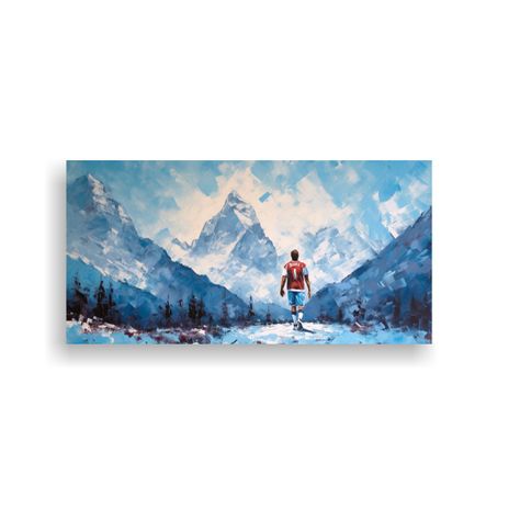 Pintura Expresiva De Un Futbolista Con Paleta 100x50cm-0