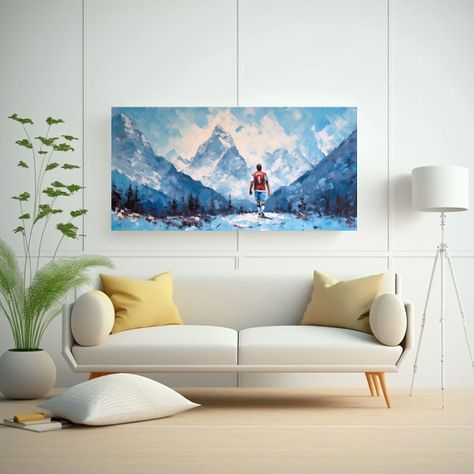 Pintura Expresiva De Un Futbolista Con Paleta 100x50cm-2