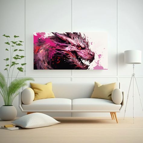 Pintura Decorativa Expresión Equilibrio: Dragón  120x60cm-2