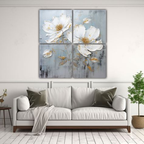 Cuatro Composiciones De Dibujo Profundidad En 120x120 Cm-2