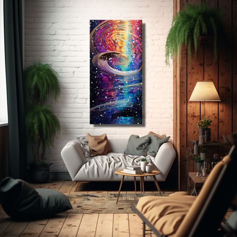 Cuadro Decorativo En Estilo Puntillismo Luminoso 50x100cm-2