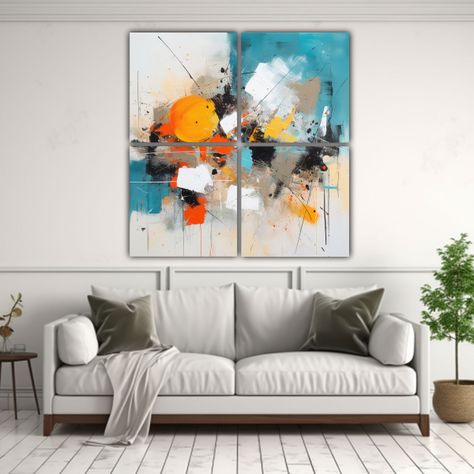 Cuatro Artes De Pared Expresión Naturaleza 40x40 Cm-2