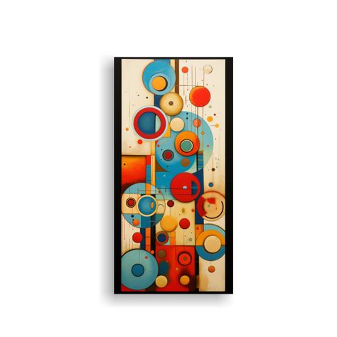 Cuadros Abstractos Circulos Lienzo Tela Forma 30x60cm-0