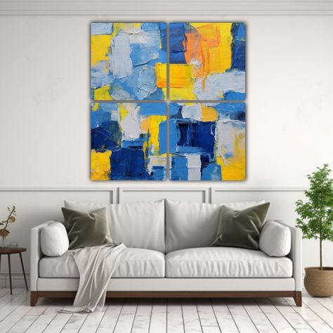 Cuatro Cuadros Composición Visión Pintura 80x80 Cm-2