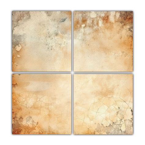 4 Composiciones Textura Papel Casero Con Bordes 120x120 Cm-0
