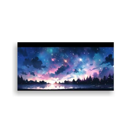 Impresión Arte Pared Nocturno Acuarelas 140x70cm-0