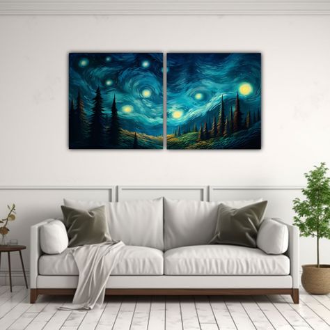 Pinturas Decorativas Set 2 Canvas Hermoso Calma 80x40 Cm-2