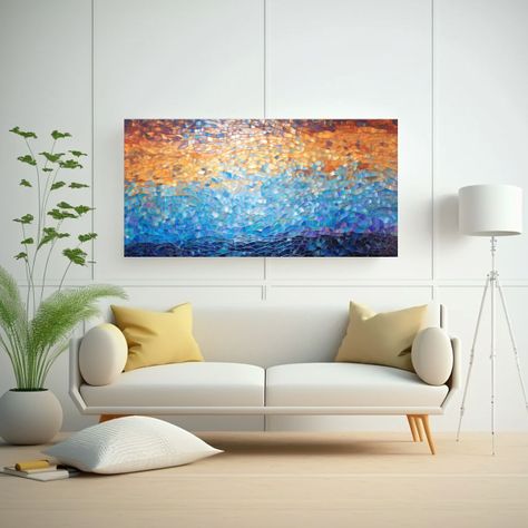 Cuadro Lienzo Decorativo Estilo Puntillismo 140x70cm-2