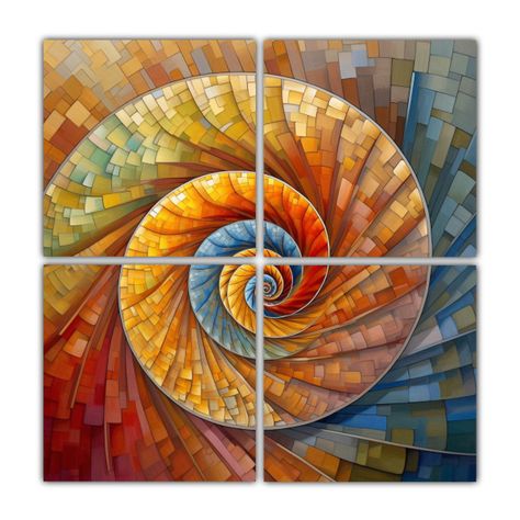 Cuadros Cuadro Elegante Arte Fibonacci 140x140 Cm-0