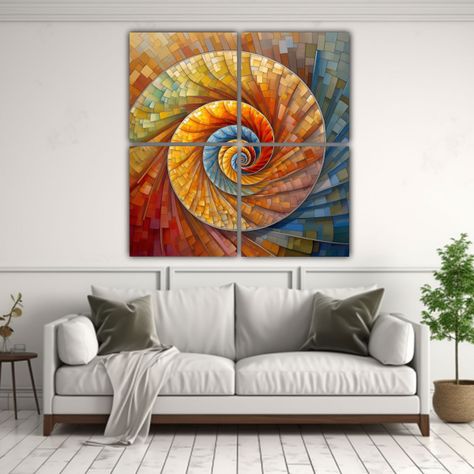 Cuadros Cuadro Elegante Arte Fibonacci 140x140 Cm-2