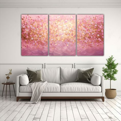 Set 3 Artes Tema Efecto Visual Estilo Puntillismo 180x90 Cm-2