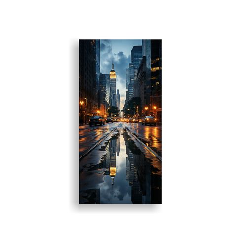 Cuadros De Decoración Que Retratan Una Calle 20x40cm-0