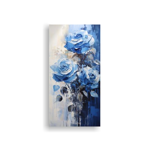 Arte De Pared Decorativo Vida Pintura De Rosas 30x60cm-0