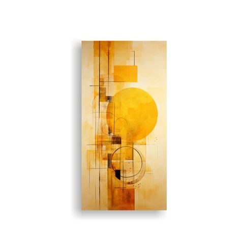 Cuadros Abstractos En Tonos Amarillos Lienzo 40x80cm-0