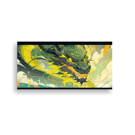 Cuadro Floral Inspirado En Un Dragón En Colores 100x50cm-0