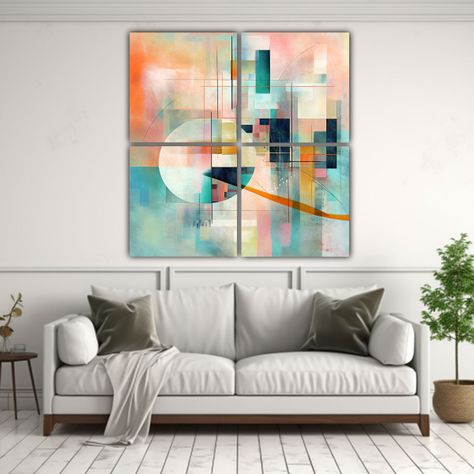 Pinturas Decorativas Abstractas De Alta 160x160 Cm-2